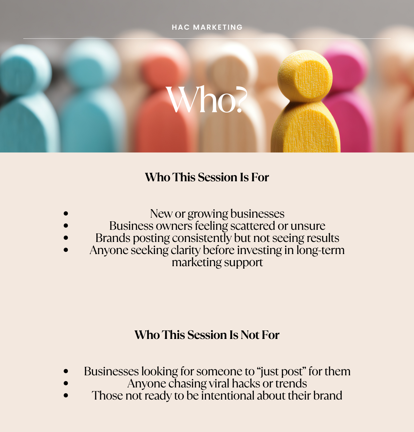 Clarity Session: 
A focused one-on-one session designed to bring clarity to your marketing.