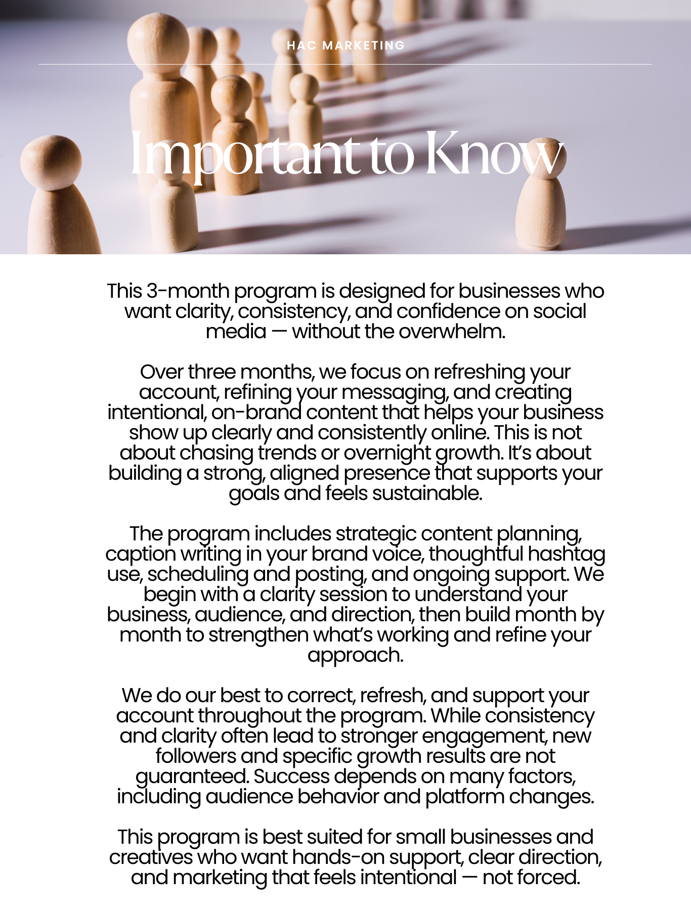 3-Month Support: 
A deeper marketing partnership focused on clarity, consistency, and sustainable growth.
This program is designed to help you build structure, confidence, and momentum over time — without overwhelm.