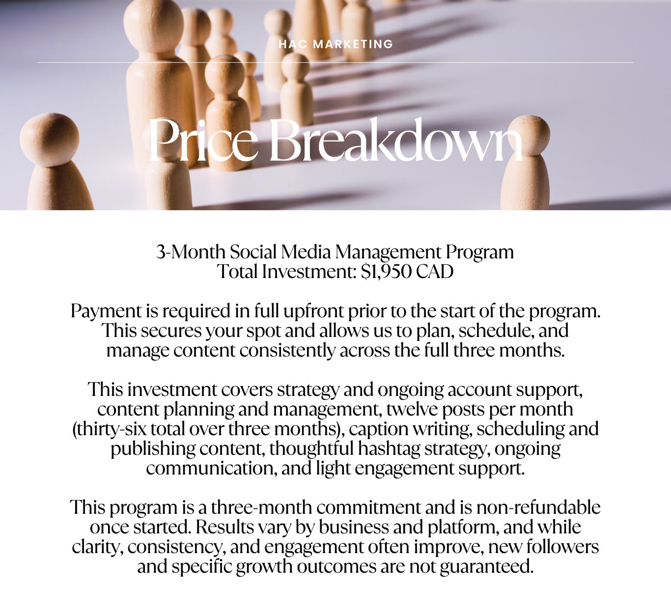 3-Month Support: 
A deeper marketing partnership focused on clarity, consistency, and sustainable growth.
This program is designed to help you build structure, confidence, and momentum over time — without overwhelm.