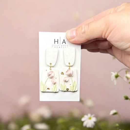 Blush Tulip Garden Earrings